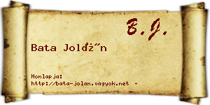 Bata Jolán névjegykártya